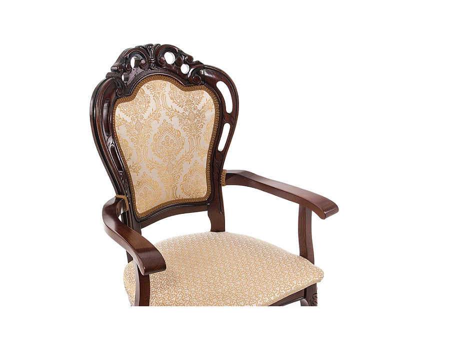 Стул деревянный Bronte вишня с патиной /  бежевый