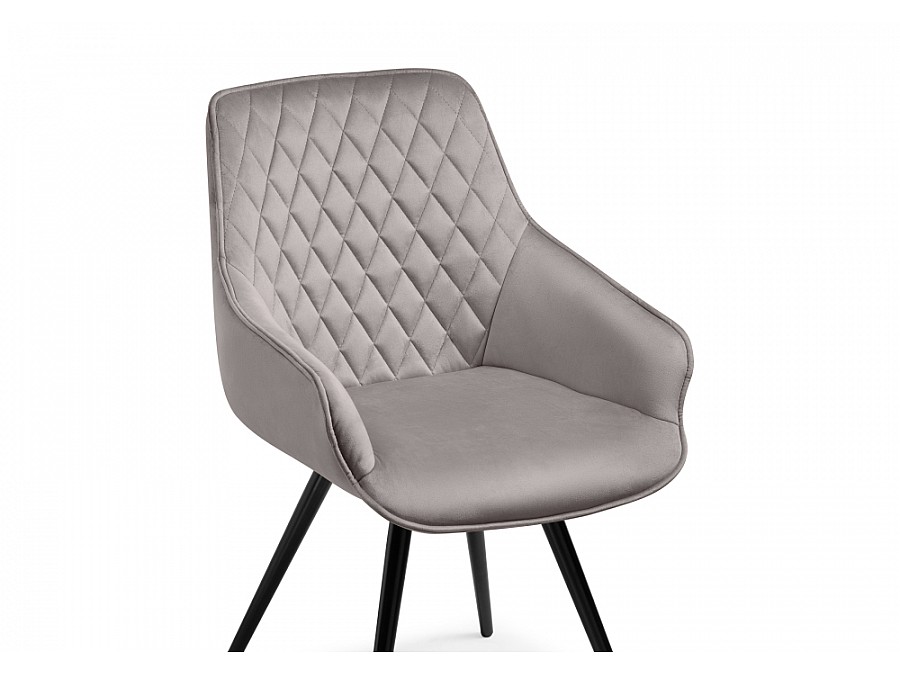 Стул на металлокаркасе Эгел серый / черный глянец