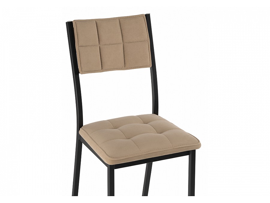 Стул на металлокаркасе Бекал латте / черный матовый