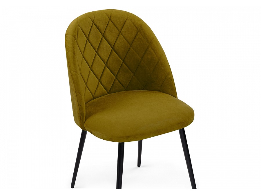 Стул на металлокаркасе Зест микровелюр 12 / черный глянец