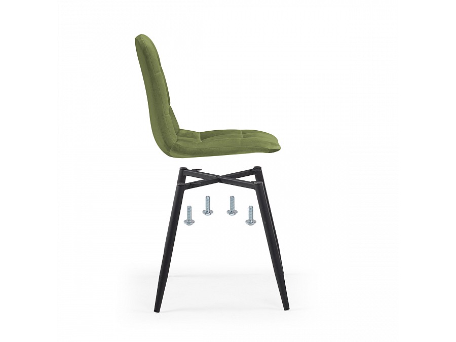 Стул на металлокаркасе Чилли велюр черный / зеленый