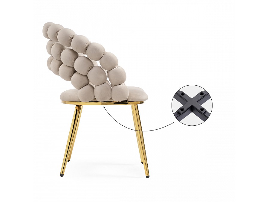Стул на металлокаркасе Ball beige / gold