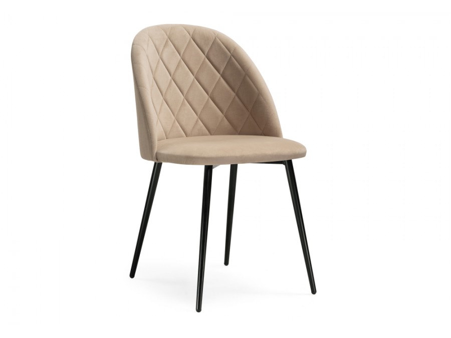 Стул на металлокаркасе Зест микровелюр 05 / черный глянец