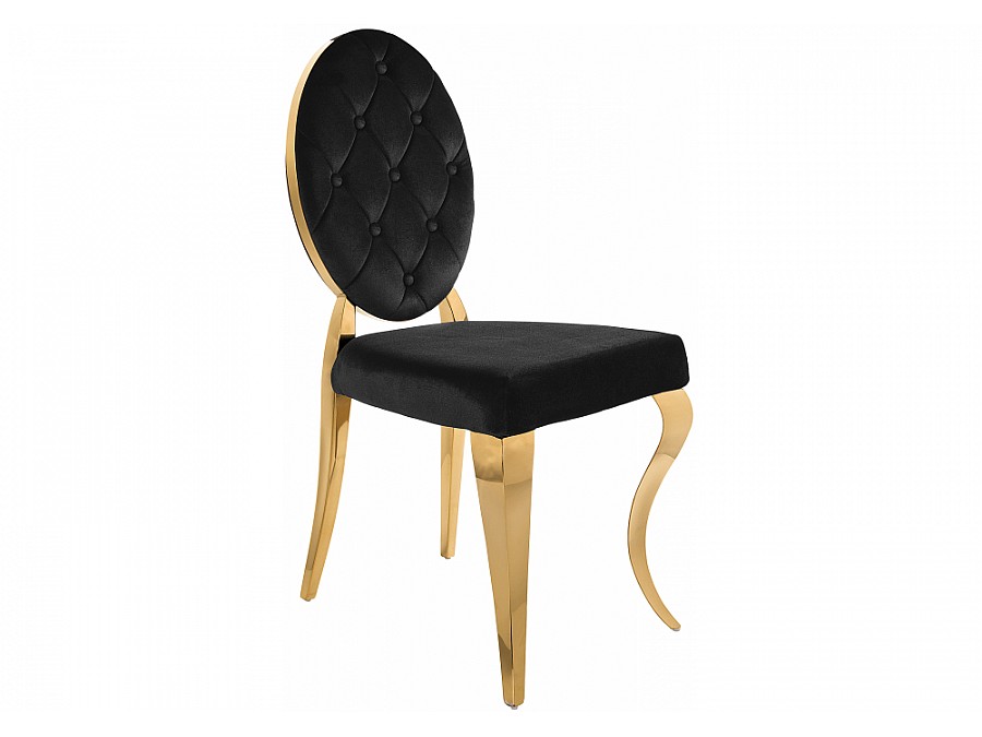 Стул на металлокаркасе Odda черный / золотой