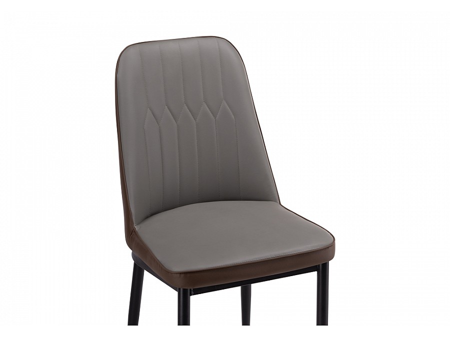 Стул на металлокаркасе Flor gray / brown / black