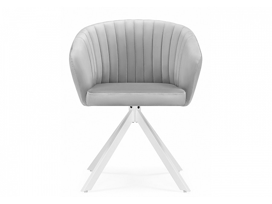 Стул на металлокаркасе Корсо крутящиеся светло-серое / белое