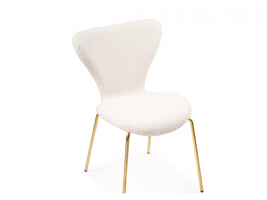 Стул на металлокаркасе Solo white / gold