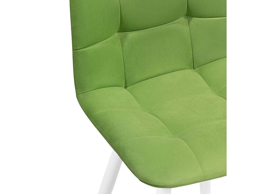 Стул на металлокаркасе Чилли велюр светло-зеленый / белый