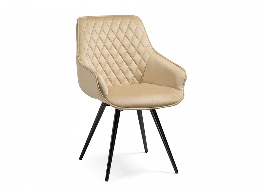 Стул на металлокаркасе Эгел бежевый / черный глянец