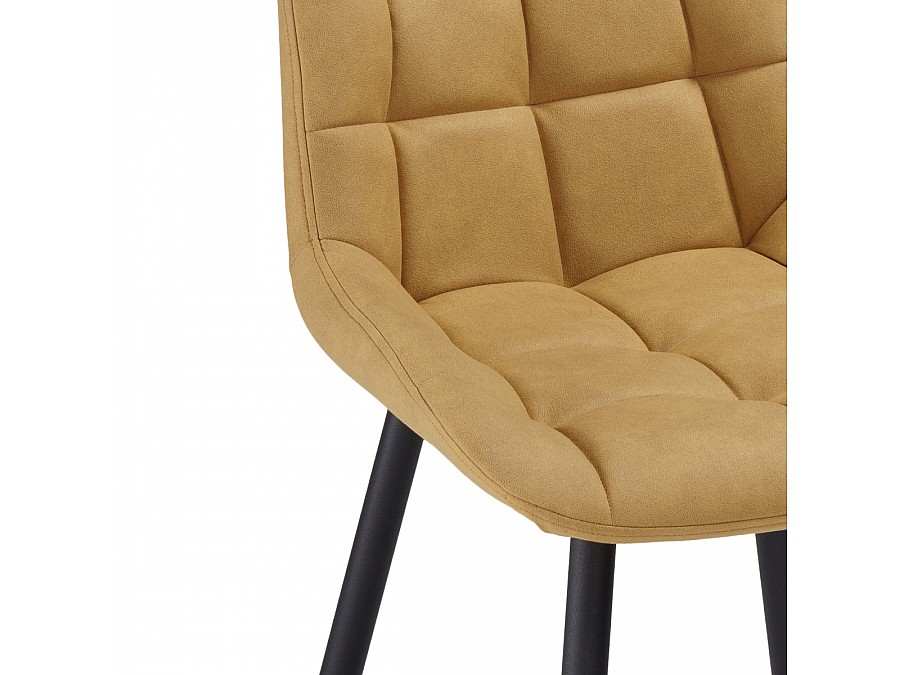 Стул на металлокаркасе Челси горчичный graf 6 / черный