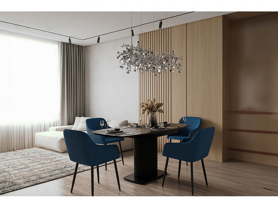 Стул на металлокаркасе Стив синее / черное