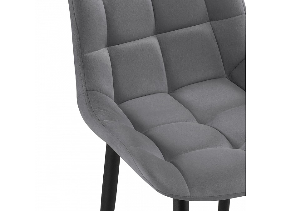 Стул на металлокаркасе Челси велюр темно-серый / черный