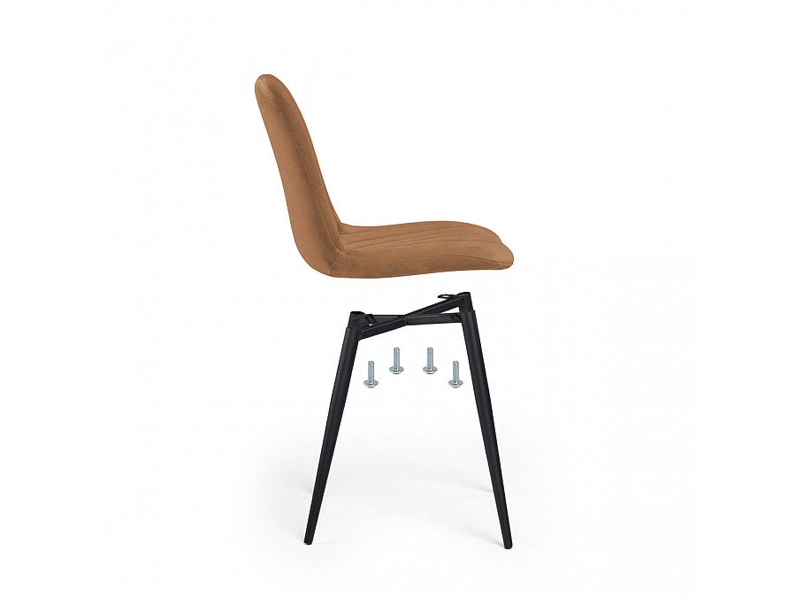 Стул на металлокаркасе Дани кирпичный / черный