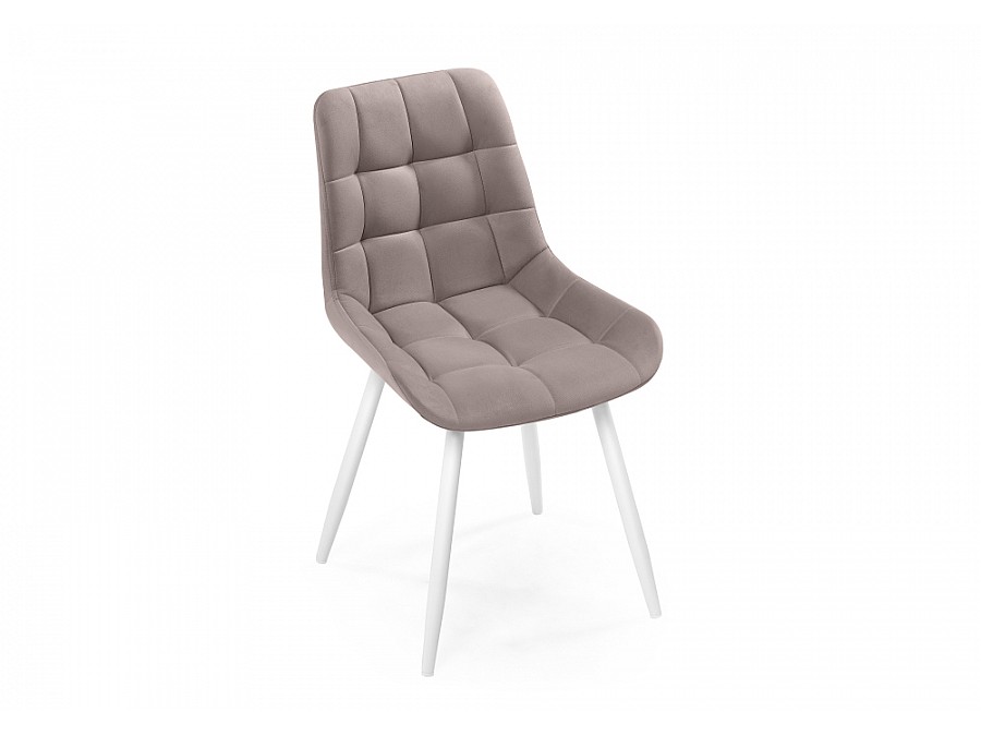 Стул на металлокаркасе Челси крутящийся латте / белый