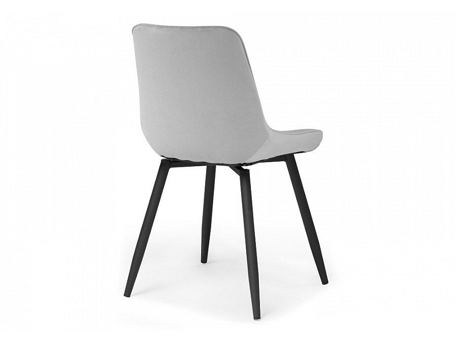 Стул на металлокаркасе Седа крутящийся велюр светло-серый  / черный