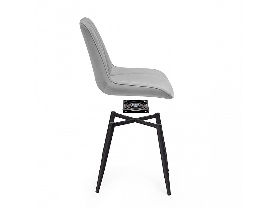 Стул на металлокаркасе Седа крутящийся велюр светло-серый  / черный
