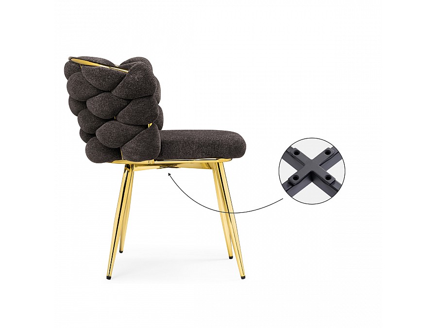 Стул на металлокаркасе Rendi gold / gray