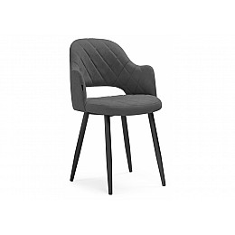 Стул на металлокаркасе Гутрид ромбы спереди темно-серый / черный