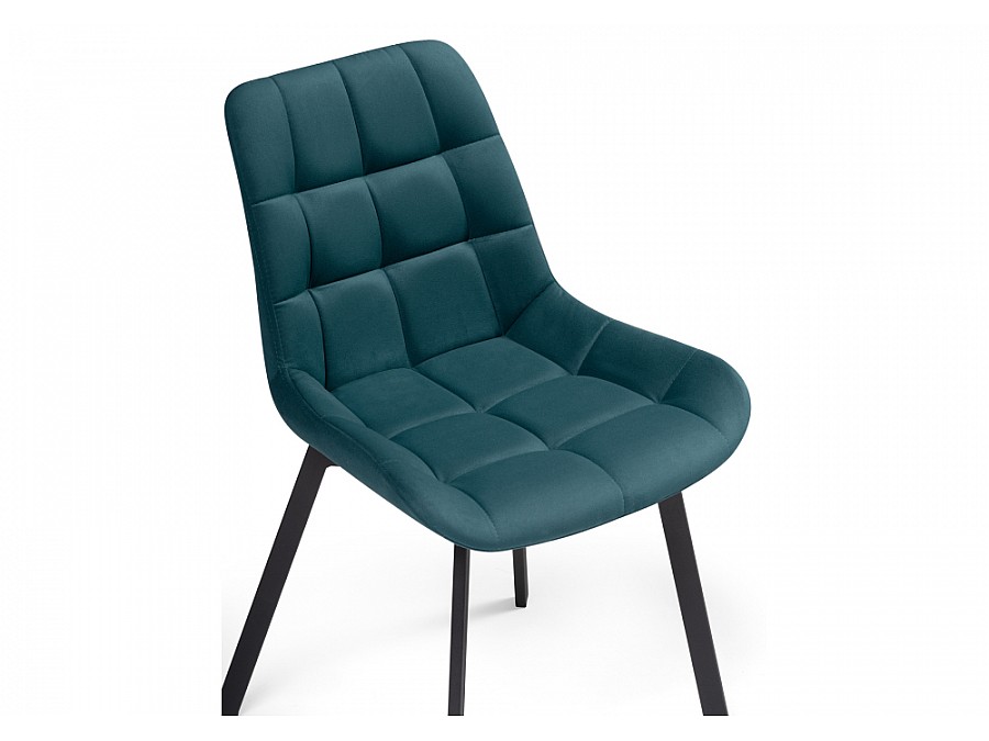 Стул на металлокаркасе Челси морская волна / черный