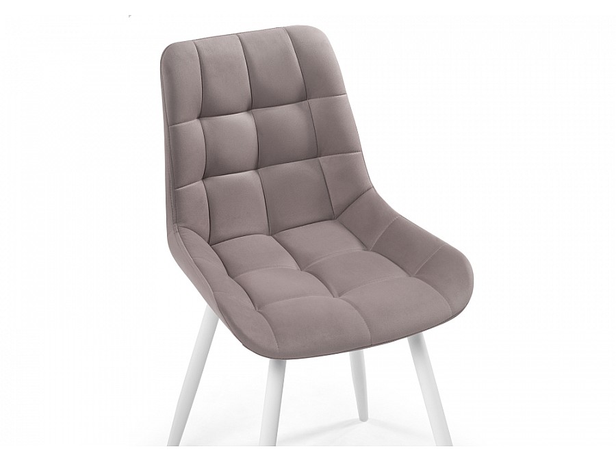 Стул на металлокаркасе Челси крутящийся латте / белый