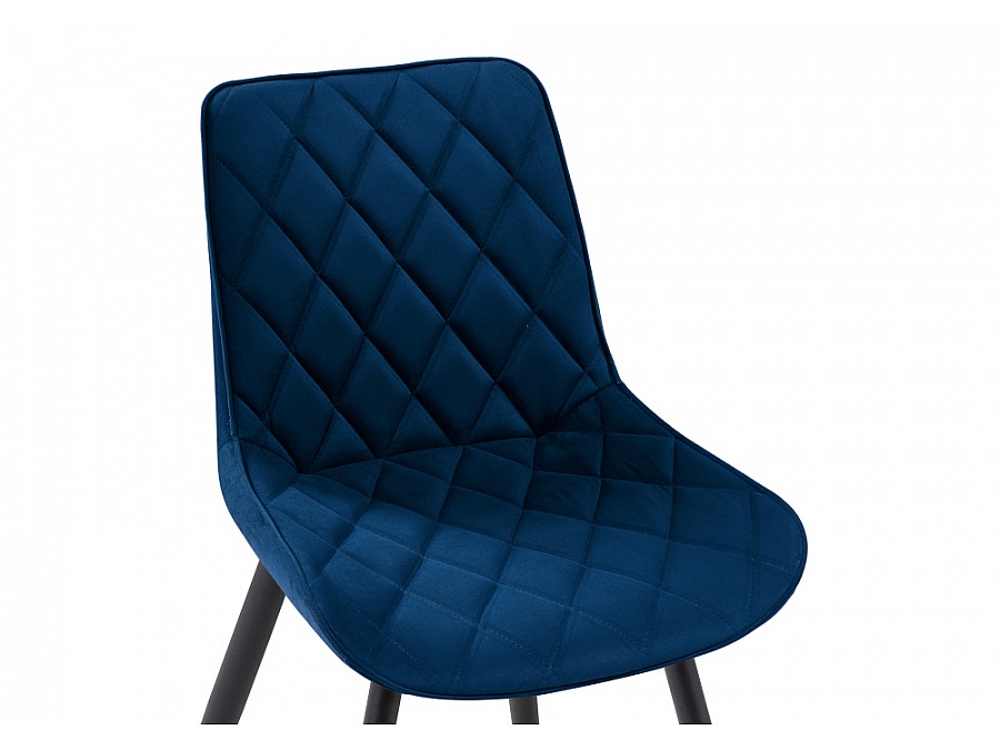 Стул на металлокаркасе Баодин велюр синий / черный