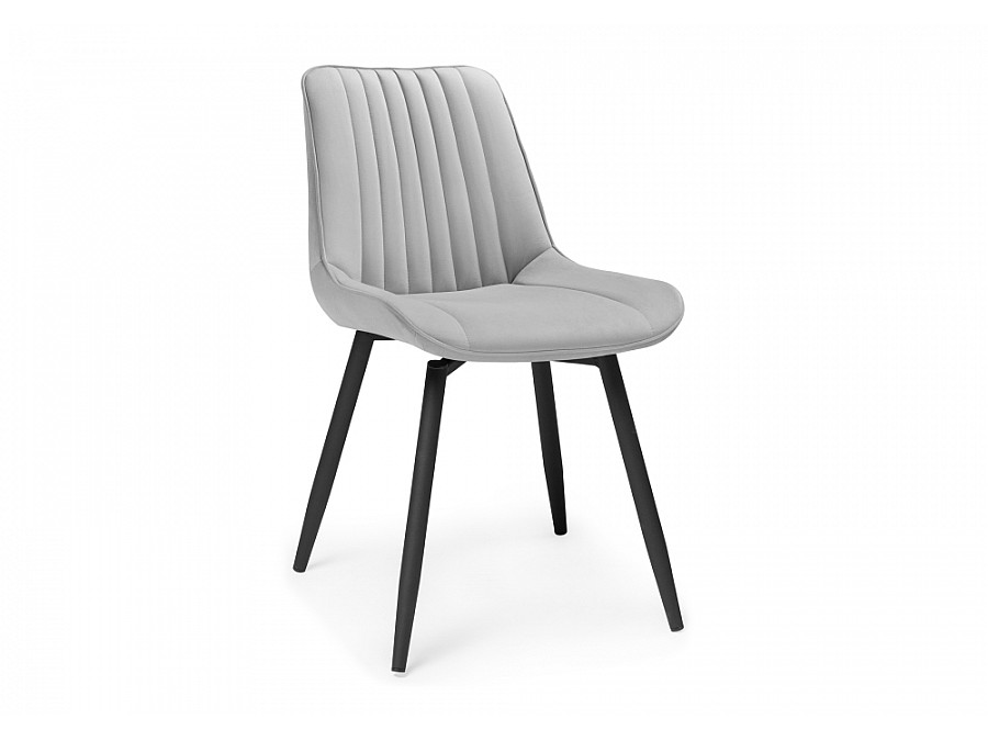 Стул на металлокаркасе Седа крутящийся велюр светло-серый  / черный