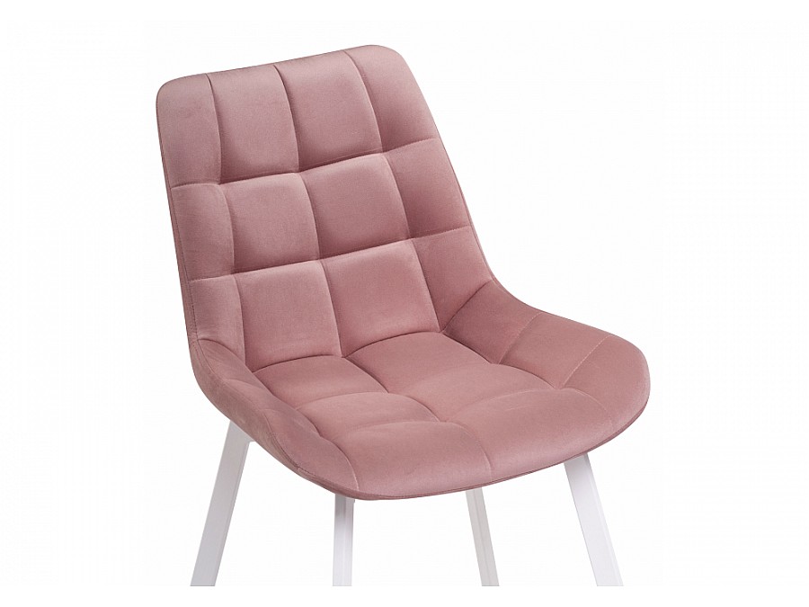 Стул на металлокаркасе Челси розовый велюр california 315 / белый