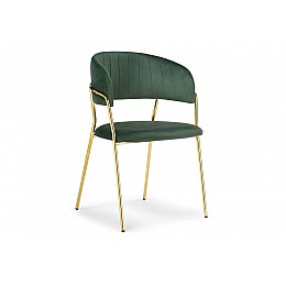 Стул на металлокаркасе Kamelia dark green / gold