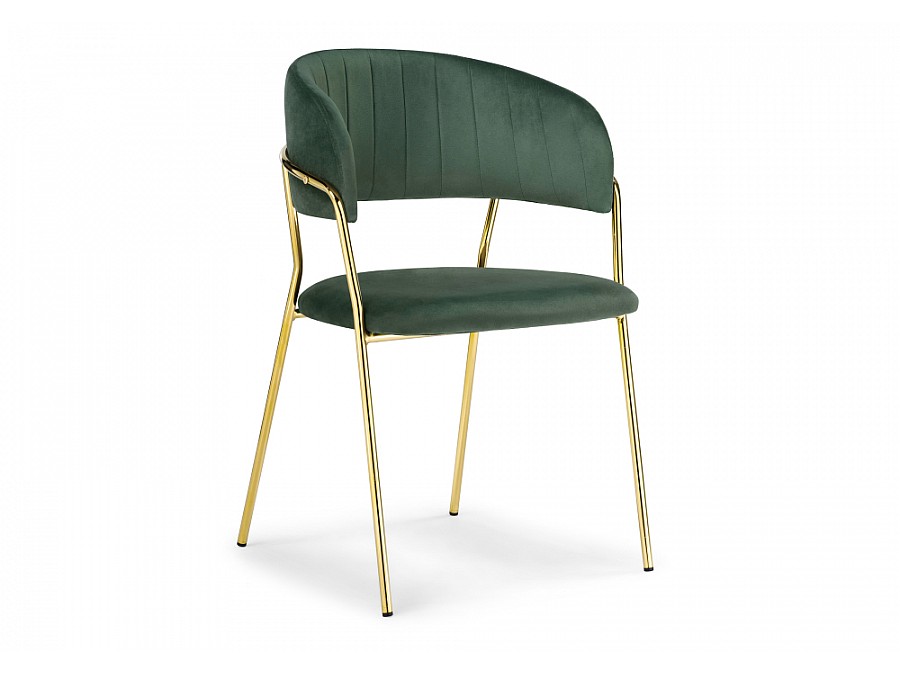 Стул на металлокаркасе Kamelia dark green / gold