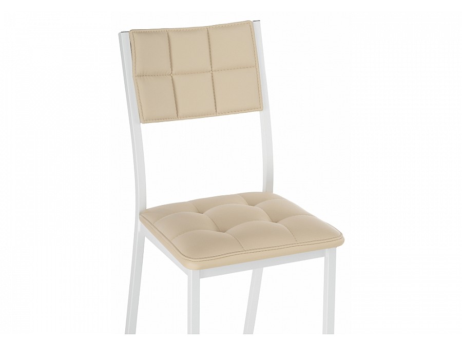 Стул на металлокаркасе Бекал кожзам d1 / белый