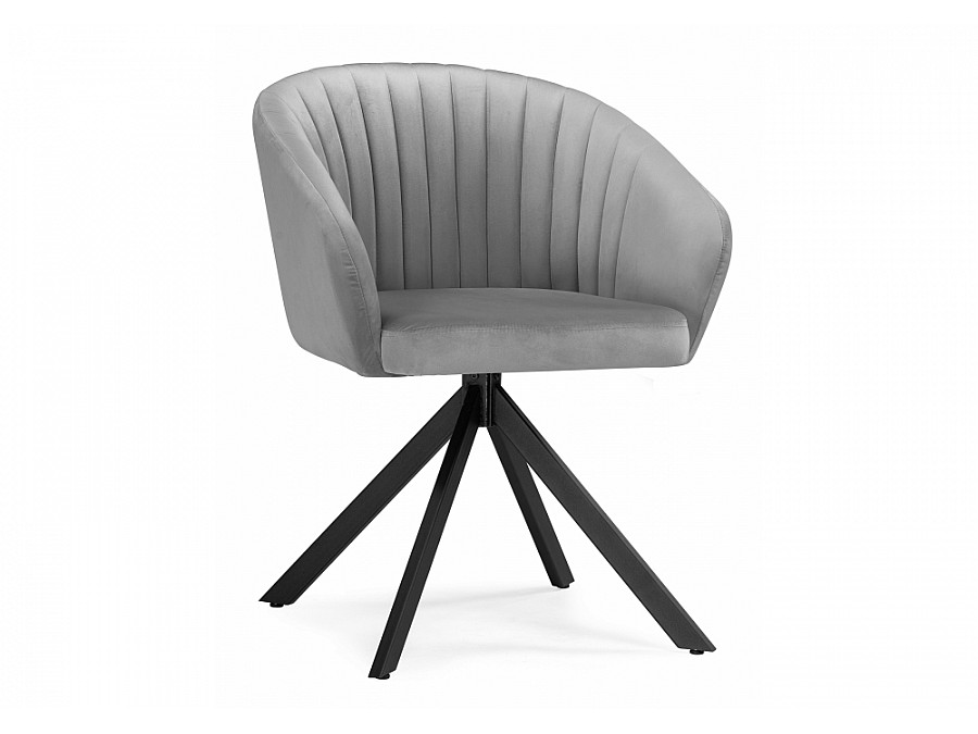 Стул на металлокаркасе Корсо крутящиеся темно-серое / черное