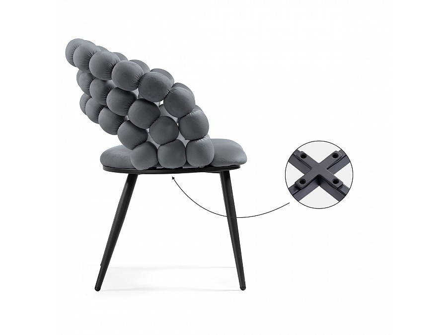 Стул на металлокаркасе Ball dark gray / black
