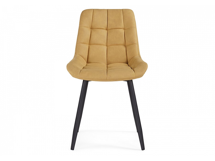Стул на металлокаркасе Челси горчичный graf 6 / черный