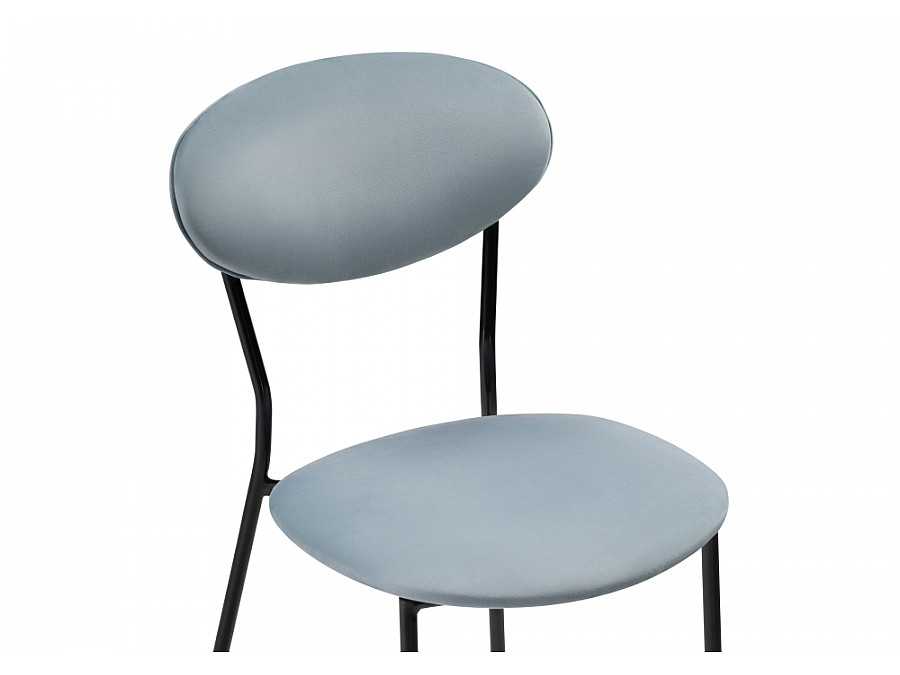Стул на металлокаркасе Корсе пыльно-голубой / черный глянец