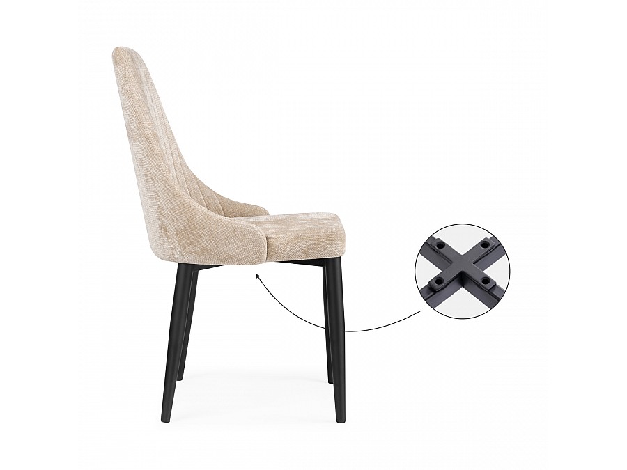Стул на металлокаркасе Kora black / beige