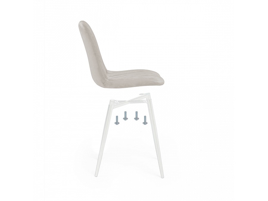 Стул на металлокаркасе Дани молочный велюр velutto 67 / белый