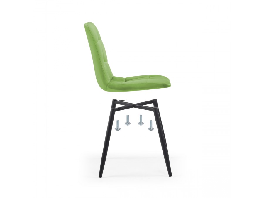 Стул на металлокаркасе Чилли велюр светло-зеленый / черный