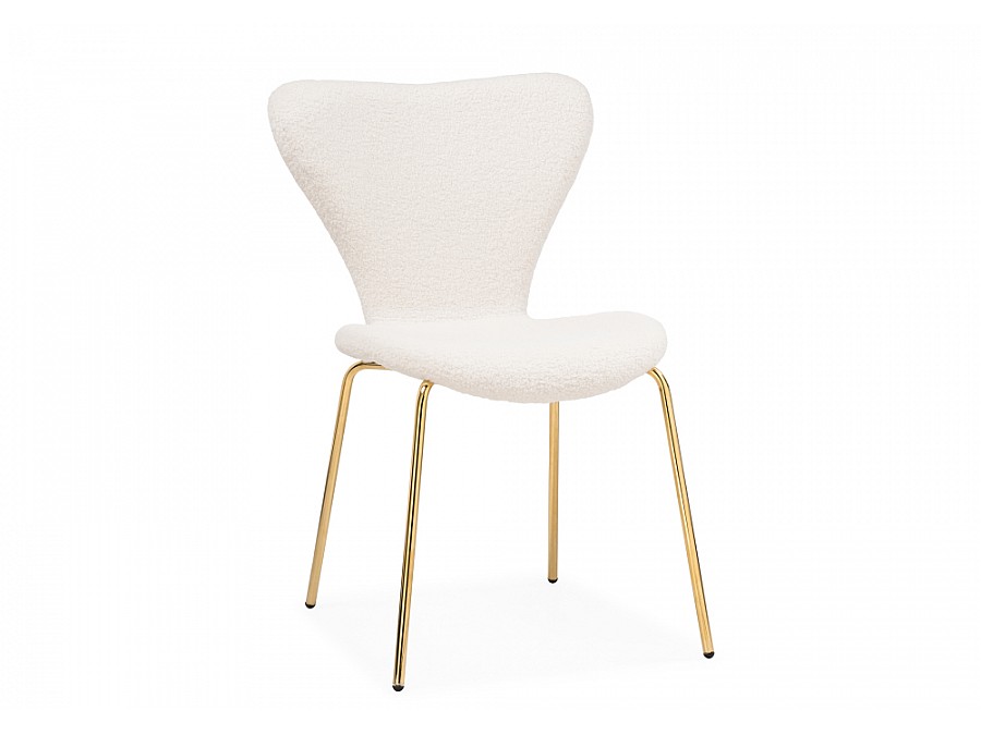 Стул на металлокаркасе Solo white / gold