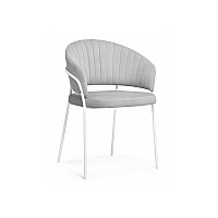 Стул на металлокаркасе Лео серый brandy light 22 / белый
