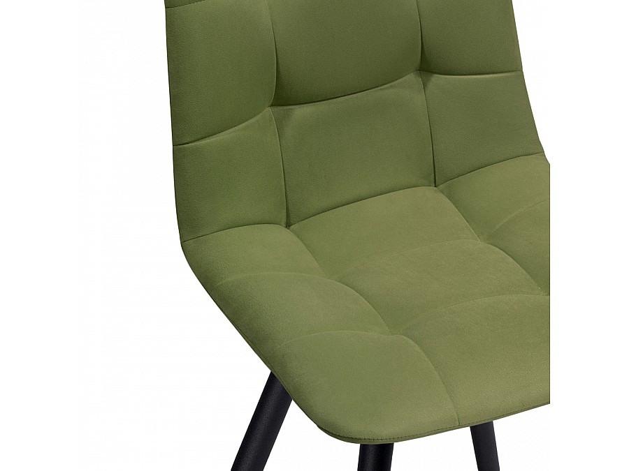Стул на металлокаркасе Чилли велюр черный / зеленый