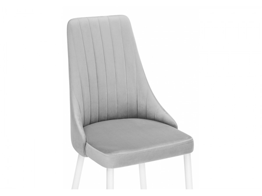 Стул на металлокаркасе Кора светло-серый / белый