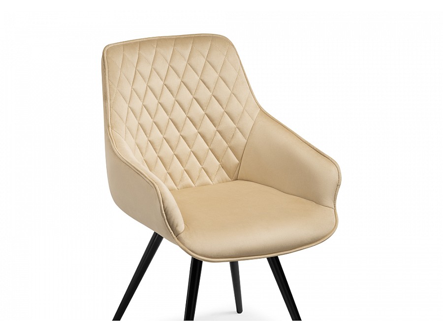 Стул на металлокаркасе Эгел бежевый / черный глянец