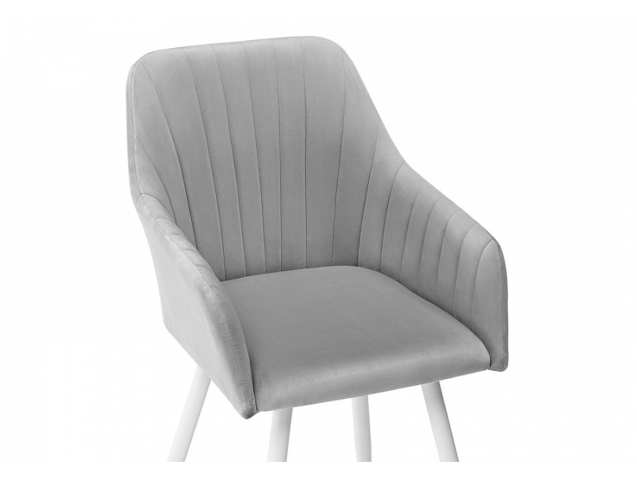 Стул на металлокаркасе Слэм крутящееся светло-серое / белое