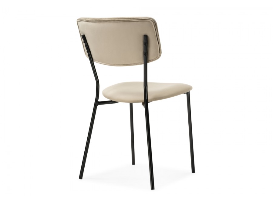 Стул на металлокаркасе Фиер серо-бежевый / черный глянец