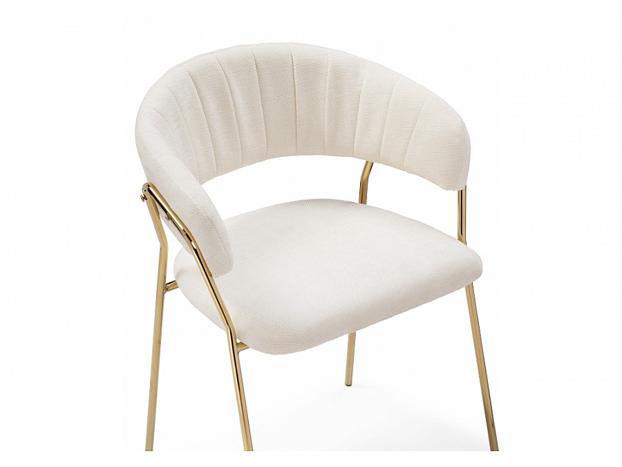 Стул на металлокаркасе Kamelia 1 white fabric / gold