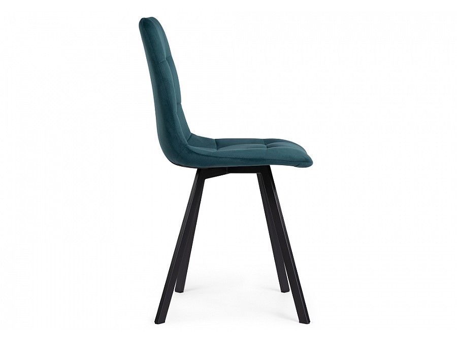 Стул на металлокаркасе Чилли морская волна / черный каркас