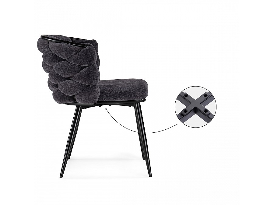Стул на металлокаркасе Rendi gray-blue / black