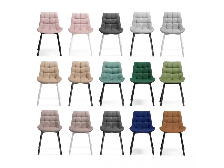 Стул на металлокаркасе Челси черный / зеленый велюр