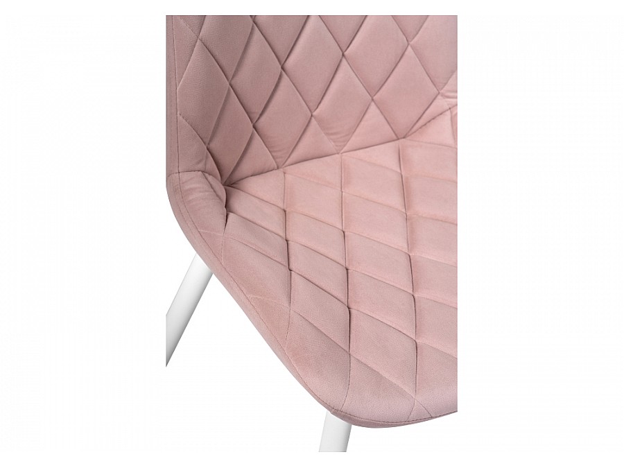 Стул на металлокаркасе Баодин без канта розовый / белый