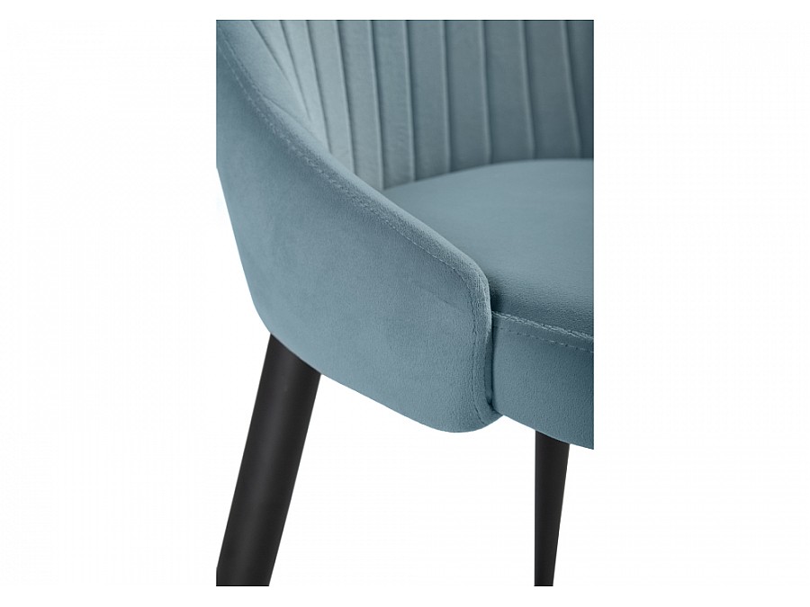 Стул на металлокаркасе Kora light blue / black